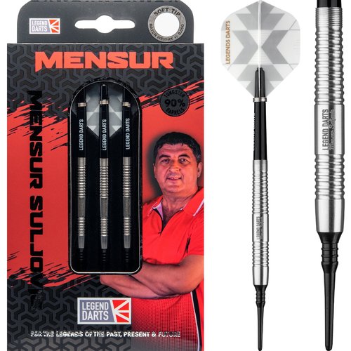 Legend Darts Legend Darts Mensur Suljovic 90% Silver Soft Tip - Dartpijlen