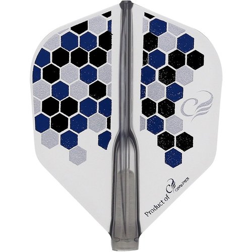Cosmo Darts Cosmo Darts - Fit Flight AIR Geometric Honeycomb Shape - Clear Black - Dart Flights