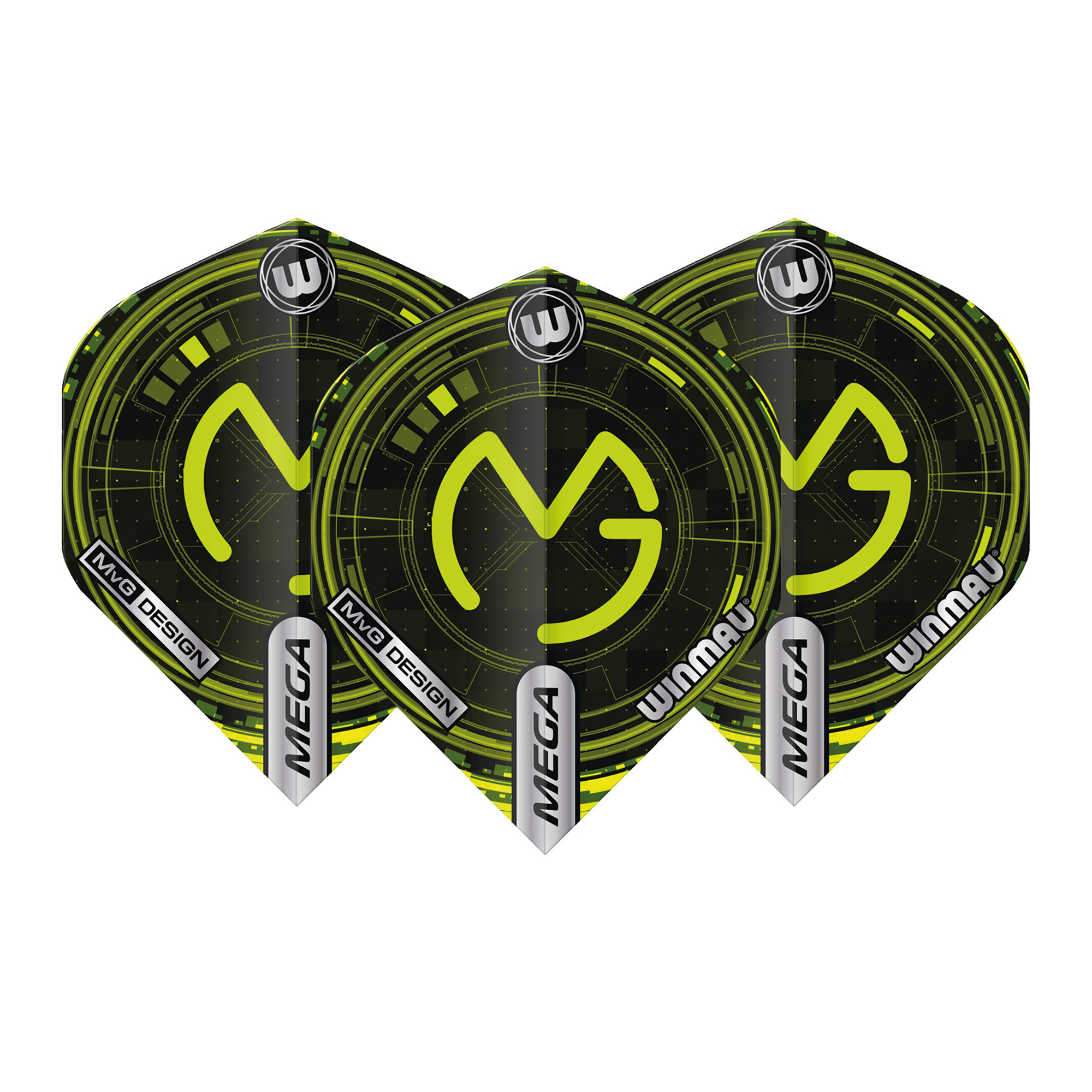 Winmau Mega Standard MVG Design Black/Green Dart Flights