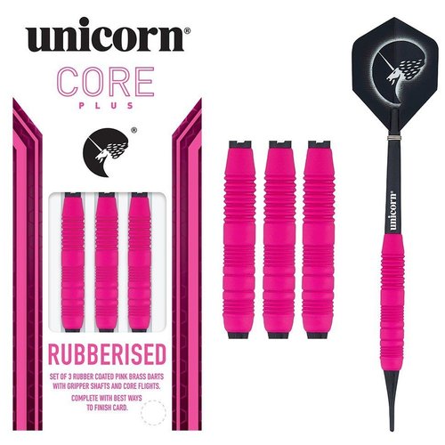 Unicorn Unicorn Core Plus Rubberised Pink Soft Tip - Red - Dartpijlen