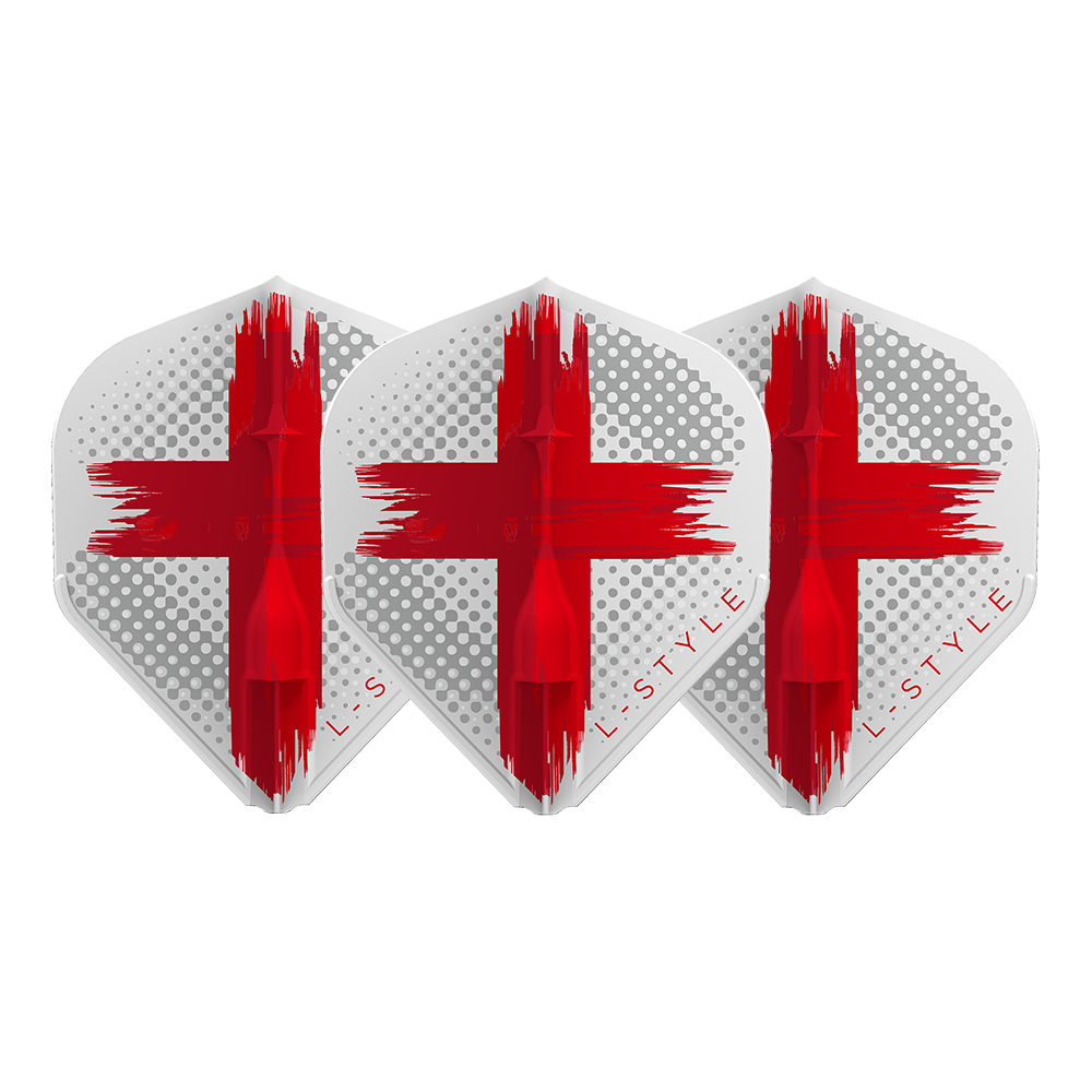 L-Style Champagne Flights EZ - Scary Smile Dartpfeil-Flügel In Weiß