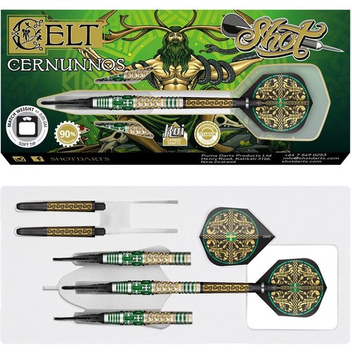 Shot Shot Celt Cernunnos 90% Soft Tip - Dartpijlen