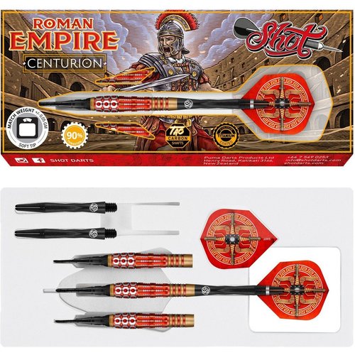 Shot Shot Roman Empire Centurion 90% Soft Tip - Dartpijlen