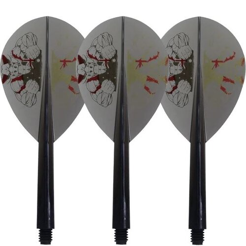 Condor Condor Zero Stress Flight System - Teardrop - The Bull - Clear Black - Dart Flights