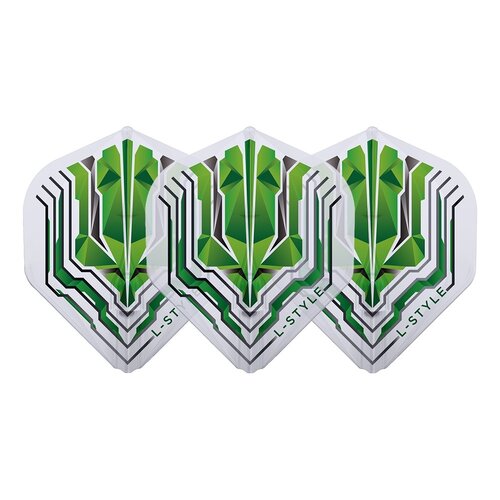 L-Style L-Style Champagne Flight EZ L1 Standard Origin Series Clear Green - Dart Flights