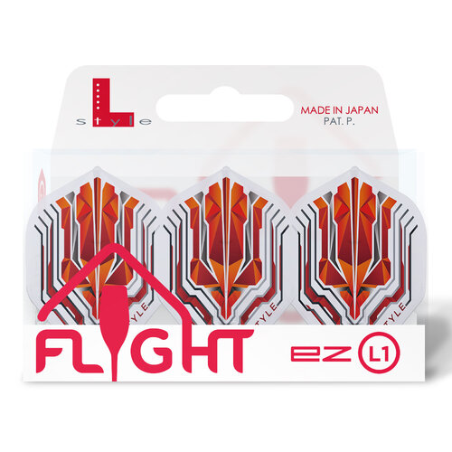 L-Style L-Style Champagne Flight EZ L1 Standard Origin Series Clear Red - Dart Flights