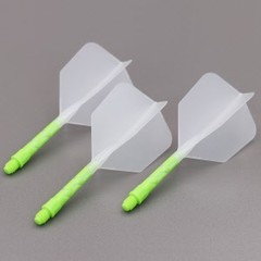 Cuesoul - ROST T19 Integrated Dart Flights - Big Wing - Clear Lime