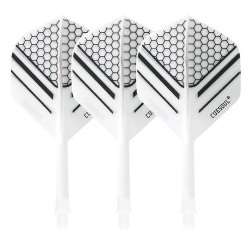 CUESOUL Cuesoul - Tero Flight System AK5 Rost Honnycombs Pattern - White Standard - Dart Flights