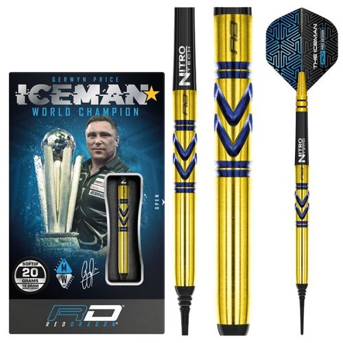 Red Dragon Red Dragon Gerwyn Price Avalanche-Pro Gold 90% Soft Tip - Dartpijlen