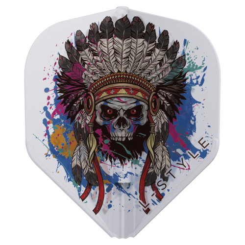 L-Style L-Style Champagne Flight EZ L1 Chief Skull Clear White - Dart Flights