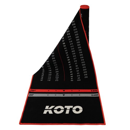 KOTO KOTO Carpet Checkout Dartmat Red + Oche 285 x 60cm