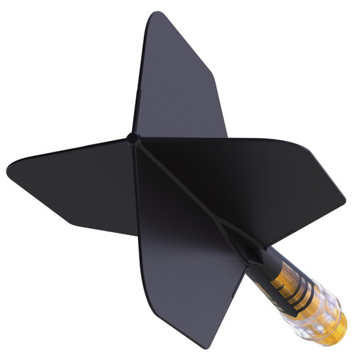 CUESOUL Cuesoul ROST T19 Integrated Dart Flights Big Wing Carbon Black Yellow - Dart Flights