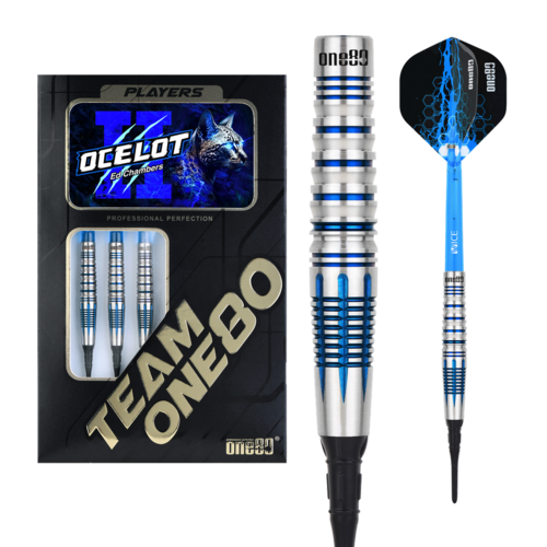 ONE80 ONE80 Ed Chambers V2 Blue 90% Soft Tip - Dartpijlen