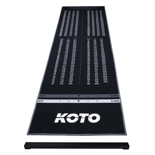 KOTO KOTO Carpet Checkout Dartmat Grey + Oche 285 x 80cm