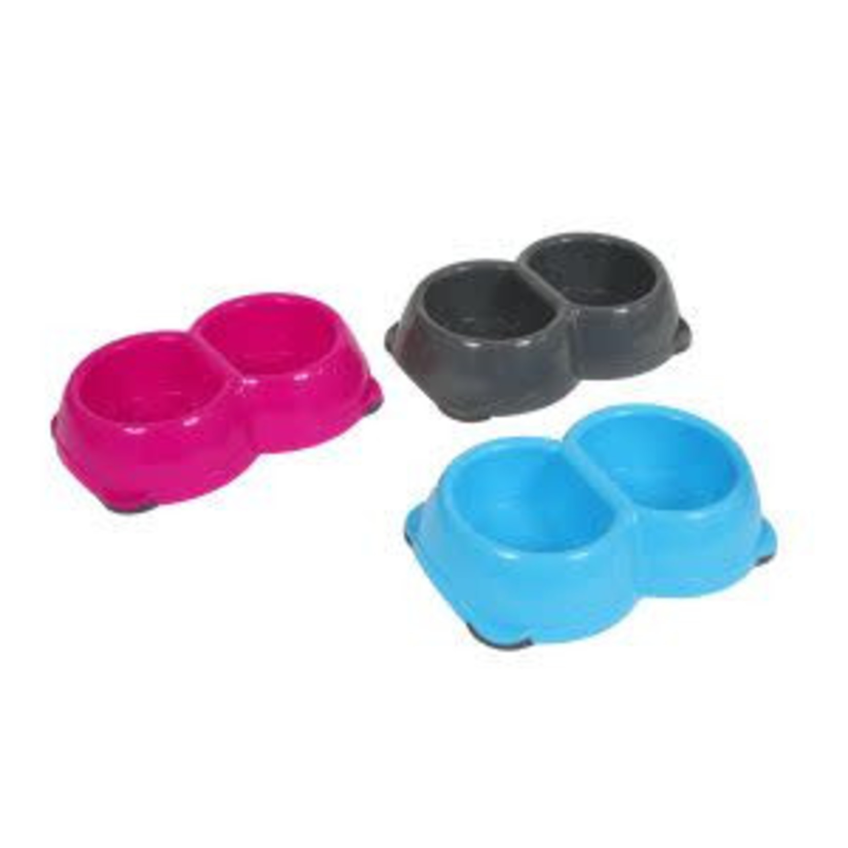 Animal Instincts Twin Plastic Dog Bowl, 2 x 280ml