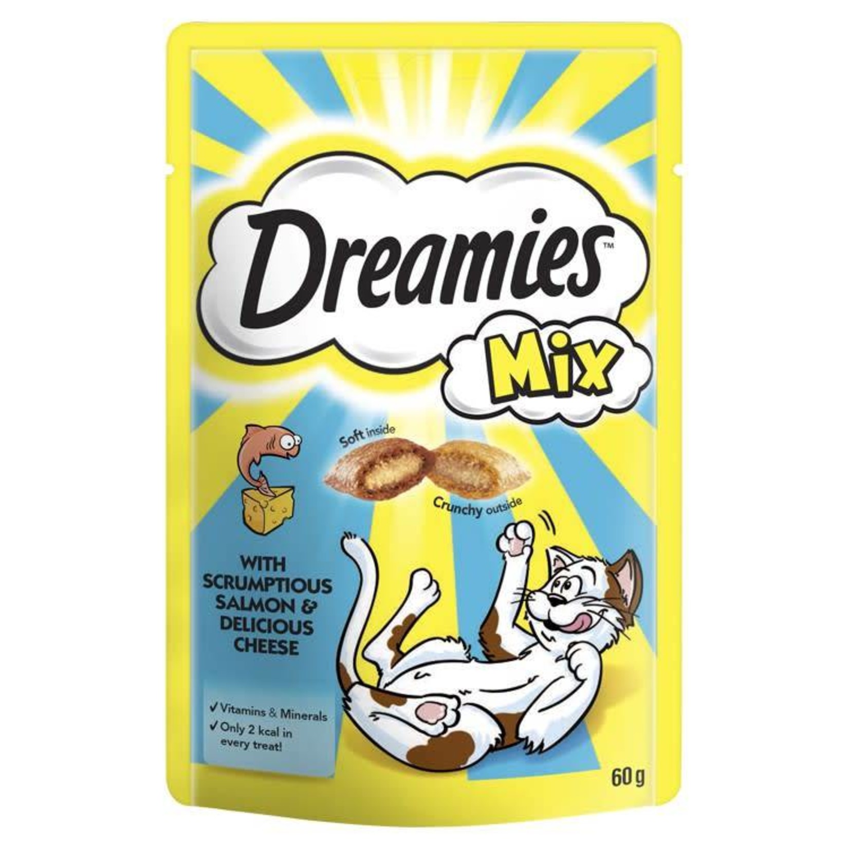 Dreamies Cat Treats Mix Salmon & Cheese, 60g