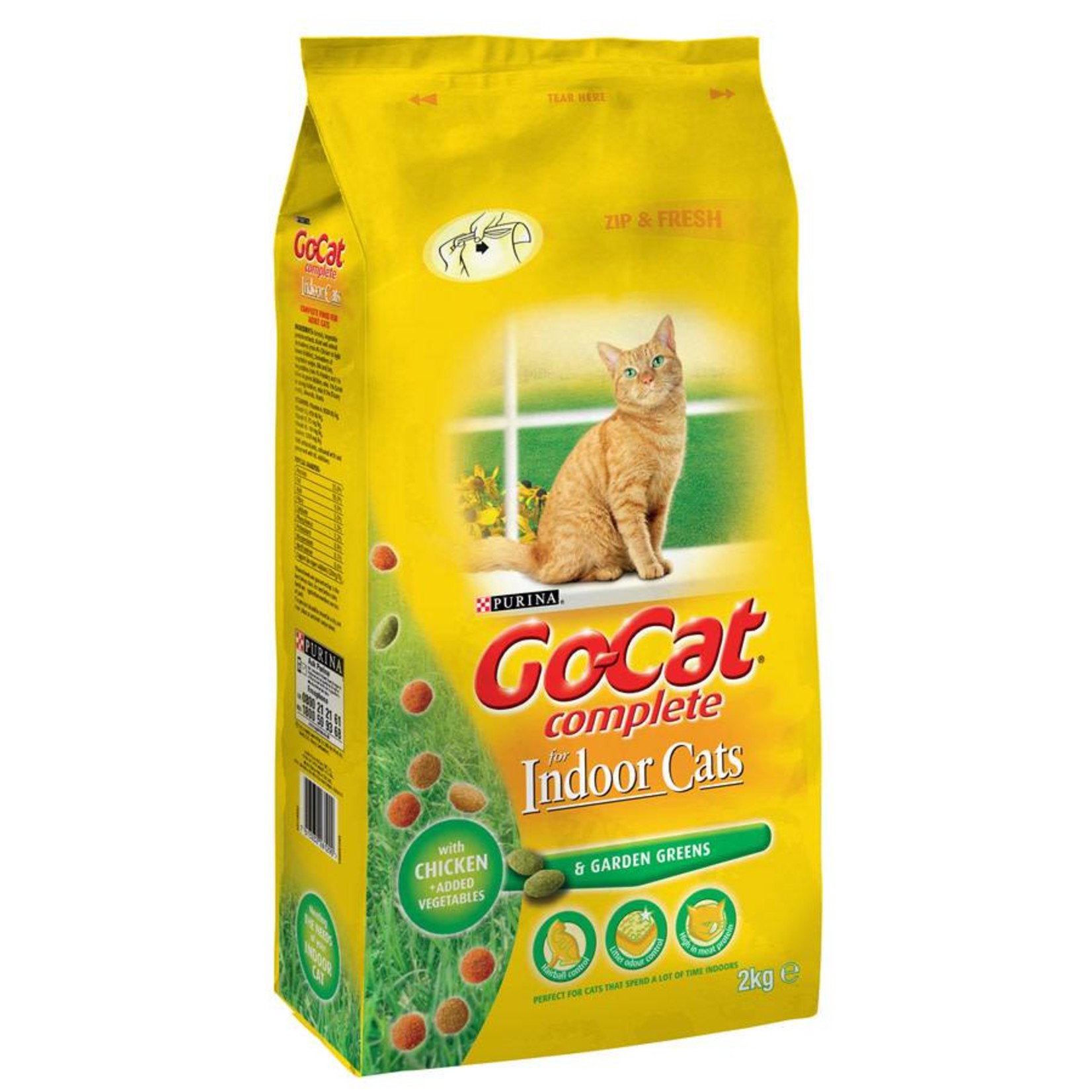 Go-Cat Complete Indoor Dry Cat Food, Chicken with Garden Greens, 2kg