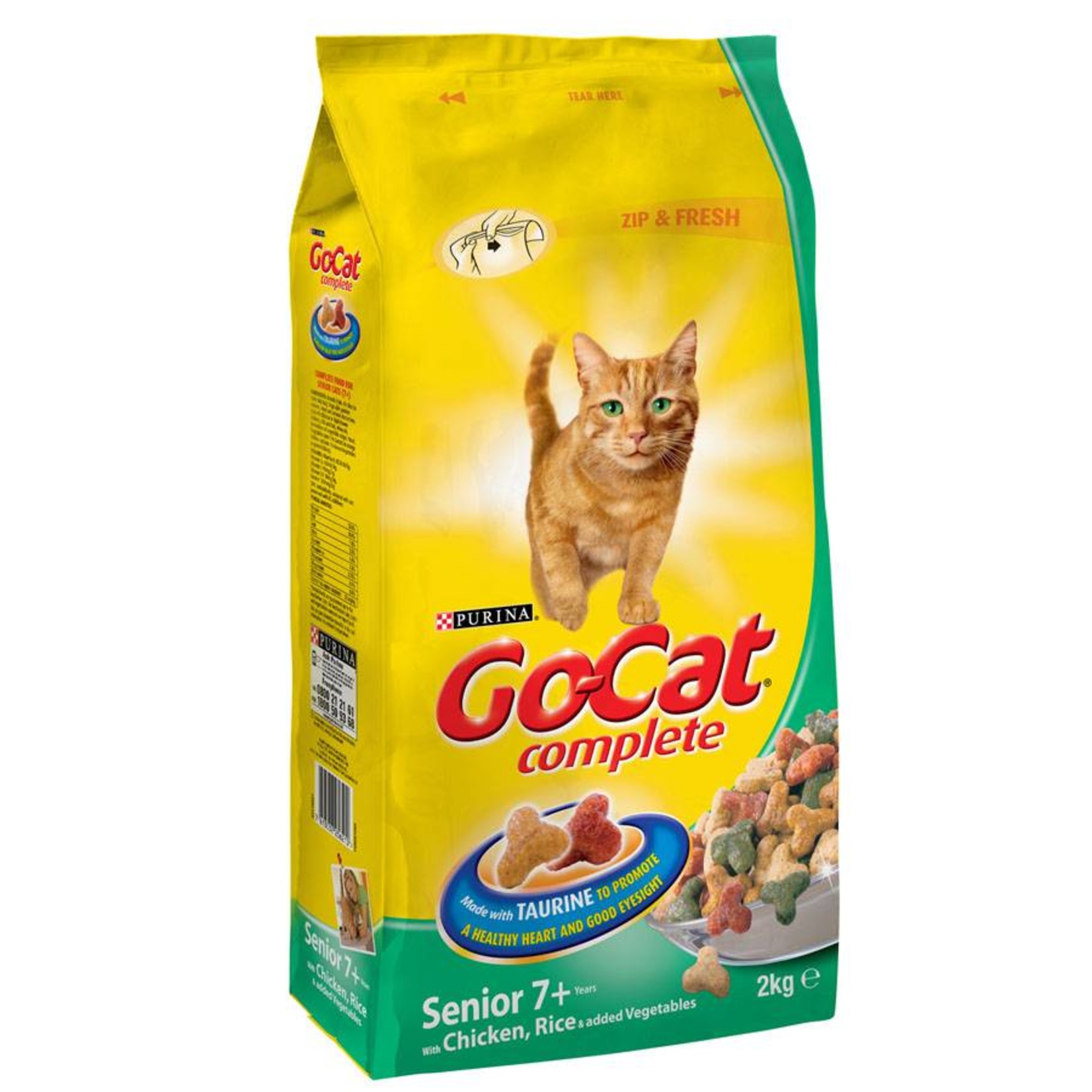 Go-Cat Complete Senior Dry Cat Food 7+, Chic, Rice & Veg, 2kg