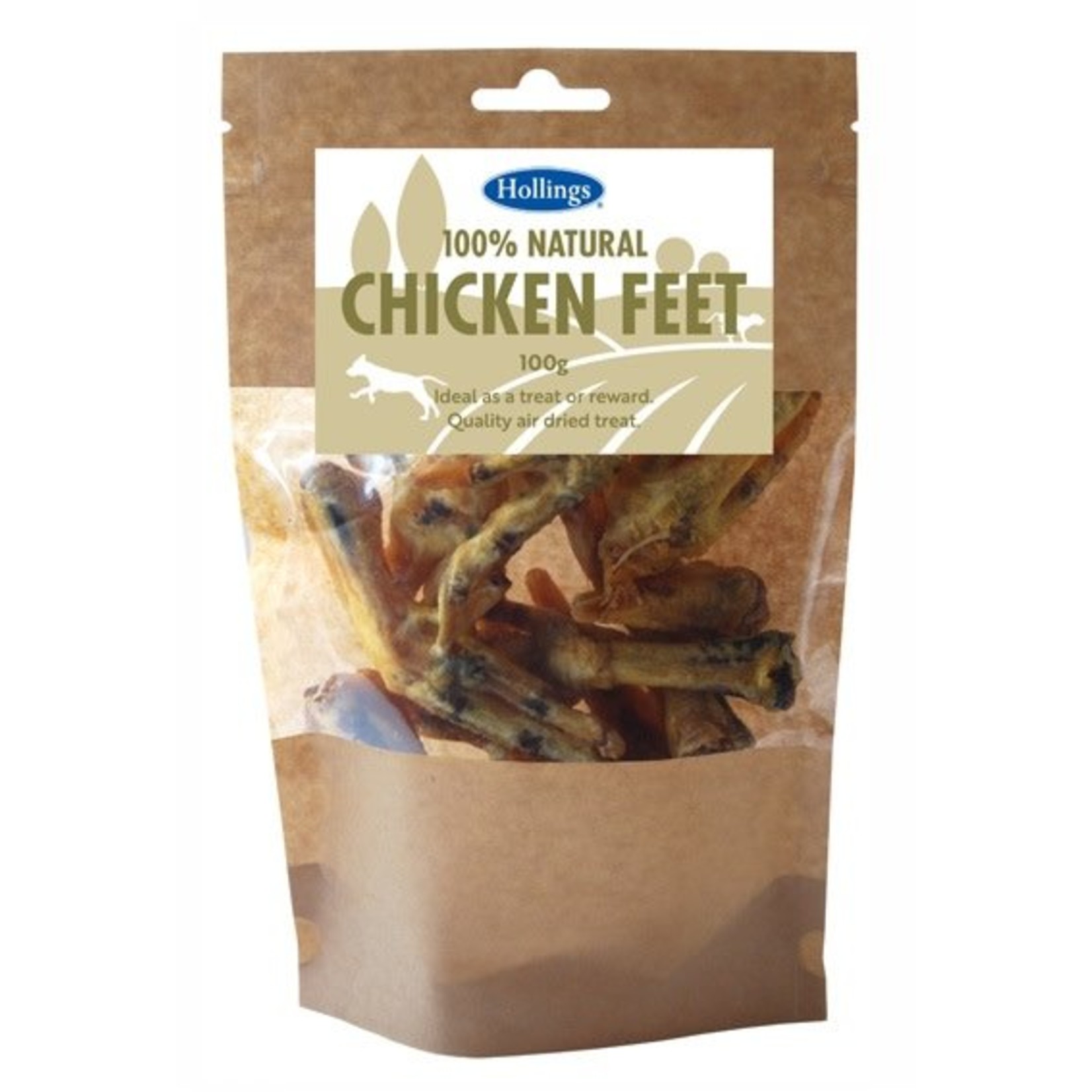 Hollings 100% Natural Chicken Feet Dog Treat, 100g