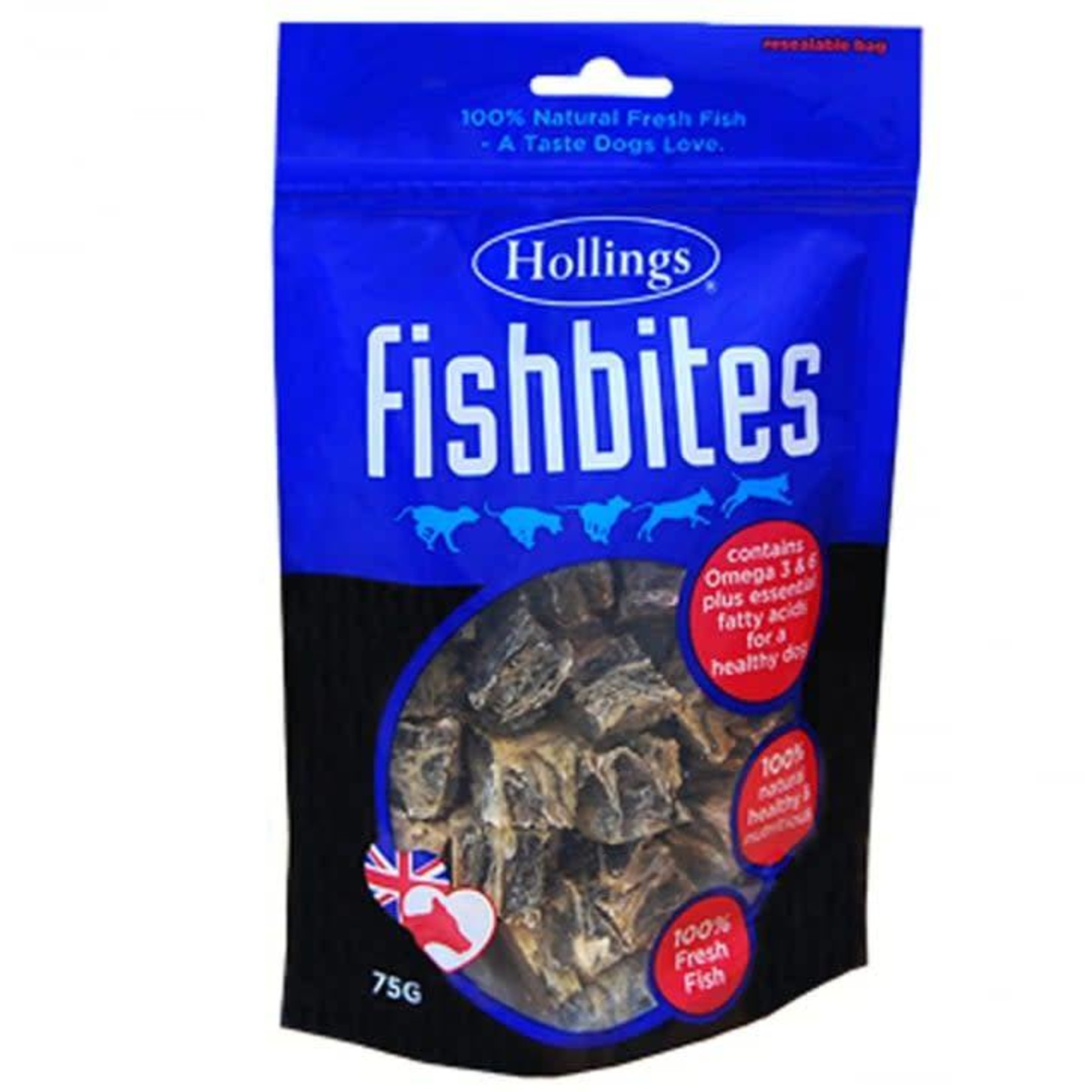 Hollings Fish Bites Natural Dog Treats, 75g