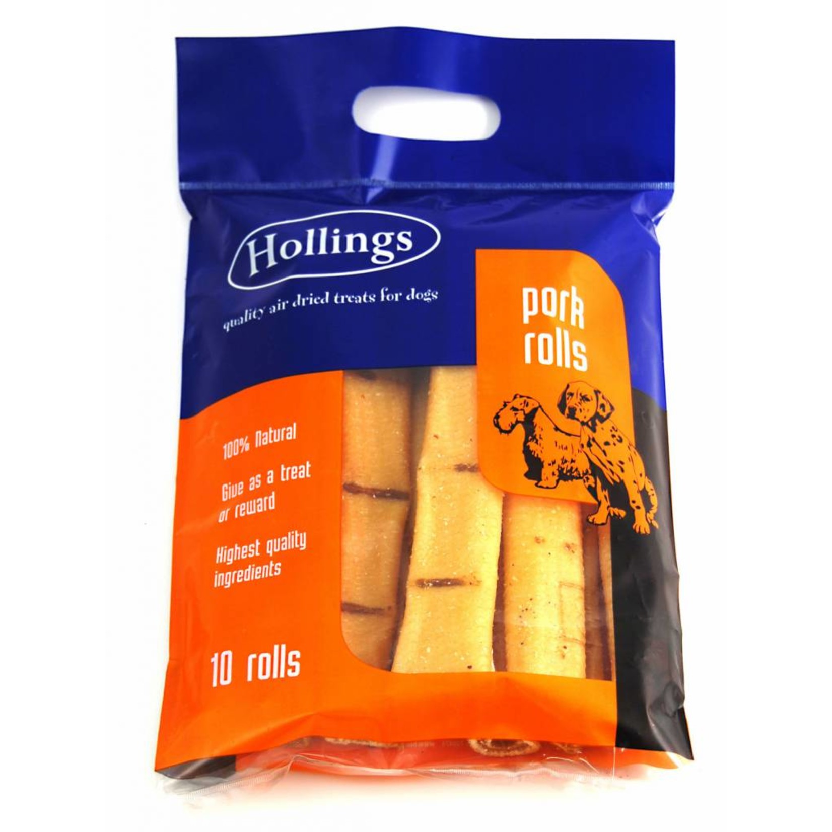 Hollings Pork Rolls Dog Treat, Large, 10 pack