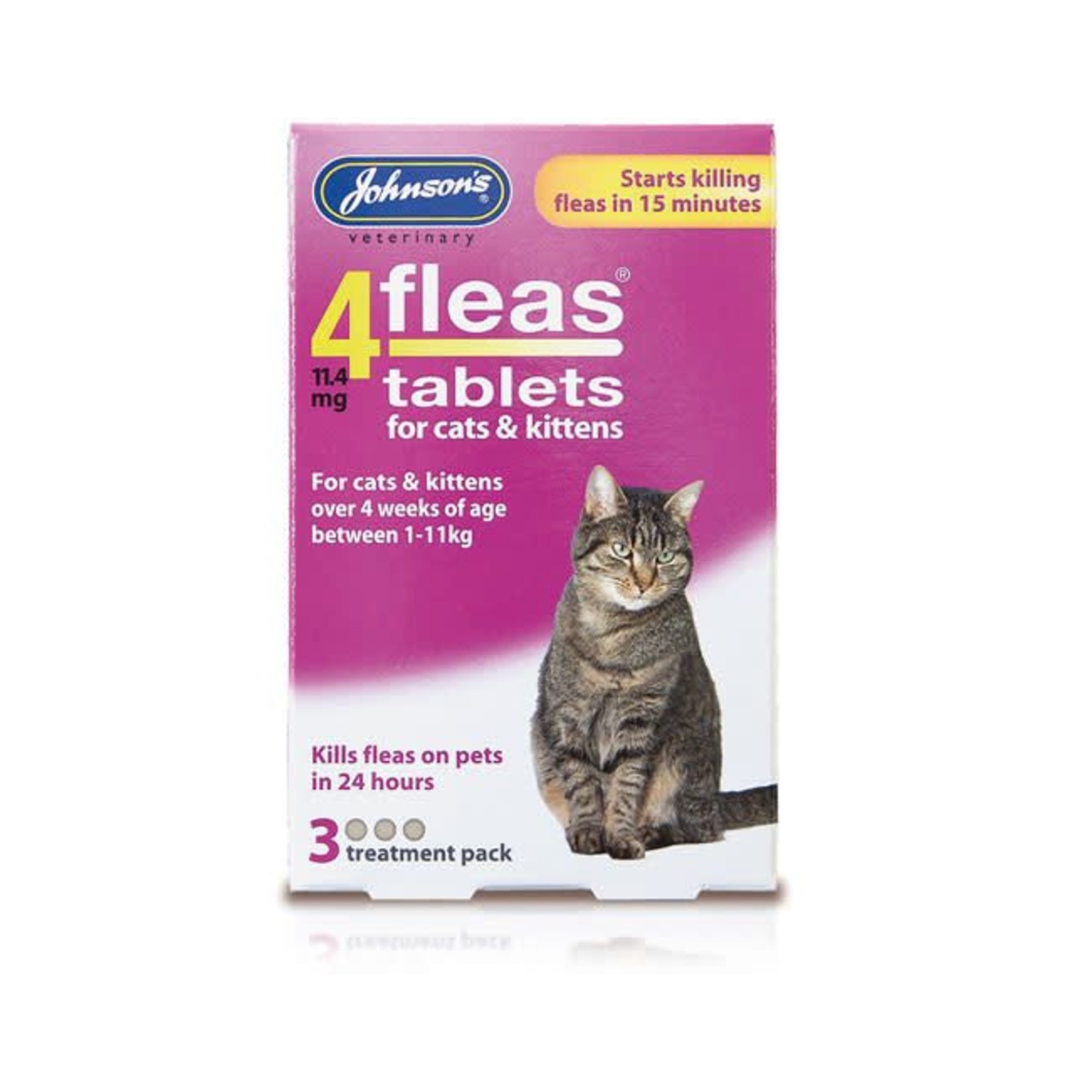 Johnson's Veterinary 4Fleas Tablets for Cats & Kittens, 3 treatment pack