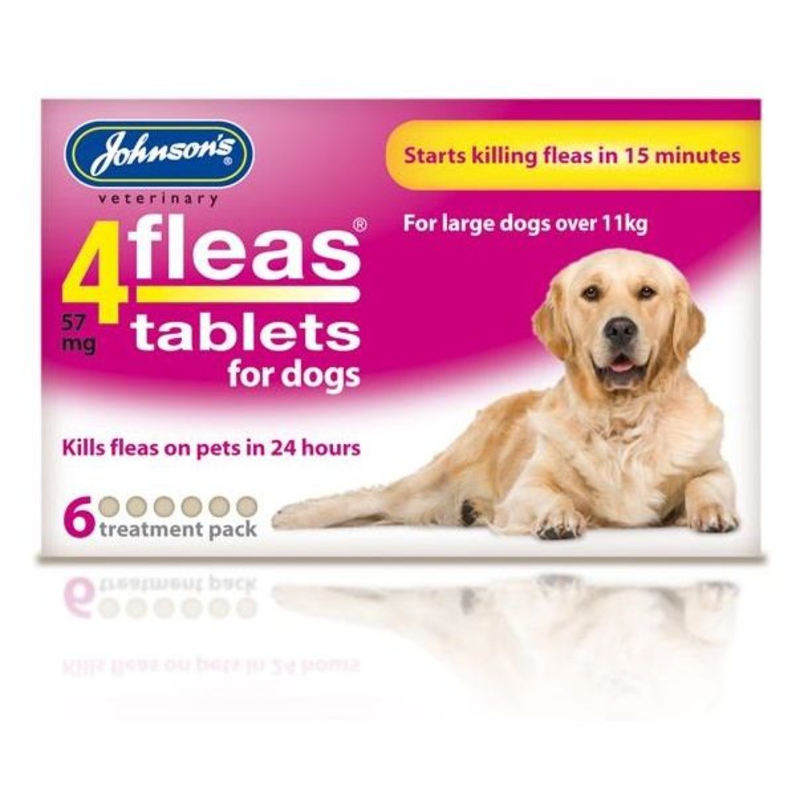 Johnson's Veterinary 4Fleas Tablets for Dogs Over 11 kg, 6 treatment pack