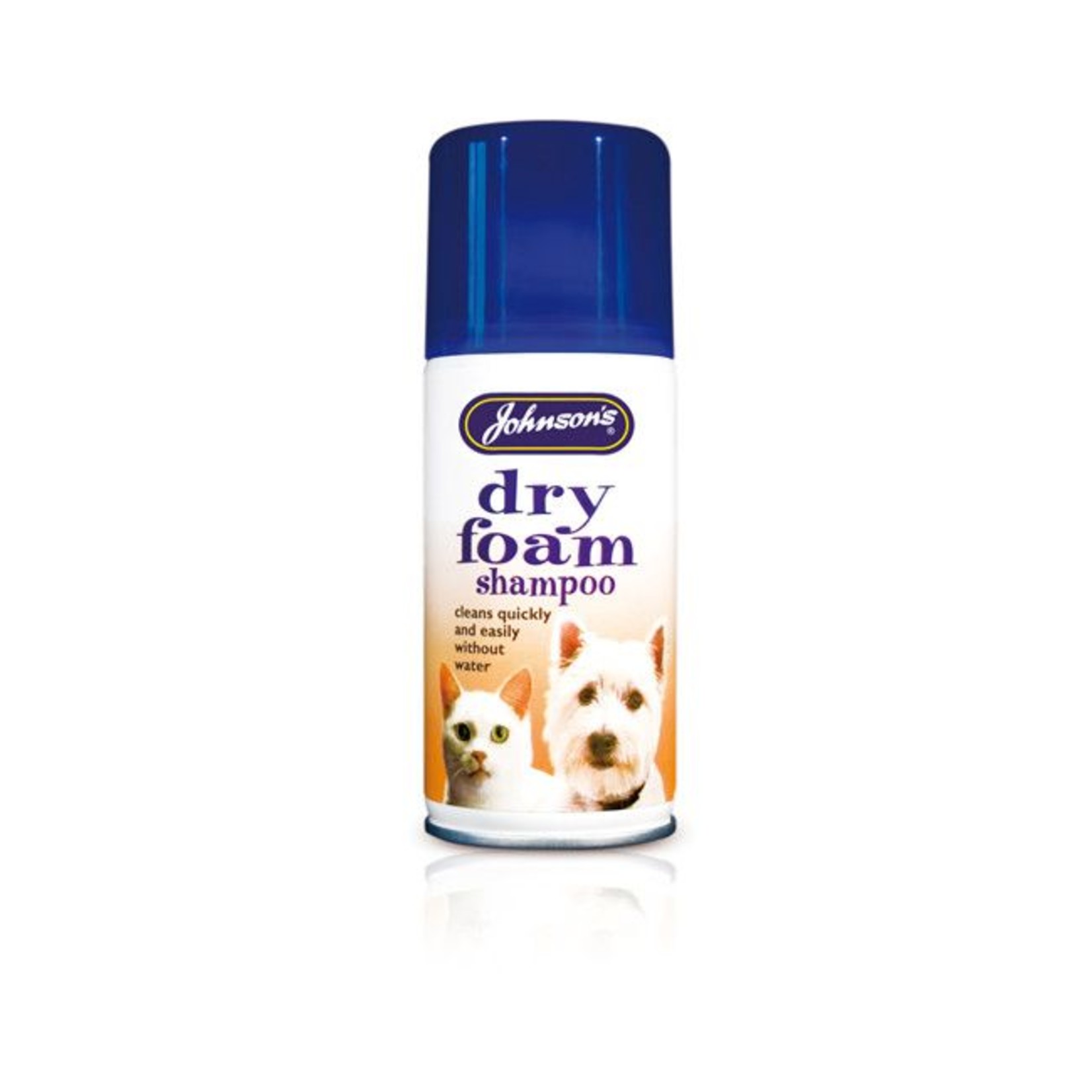 Johnson's Veterinary Dry- Foam Shampoo Spray for Cats & Dogs, cleans without water, 150ml