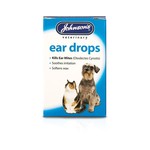 Johnson's Veterinary Ear Drops for Cats & Dogs, Kills ear mites, 15ml