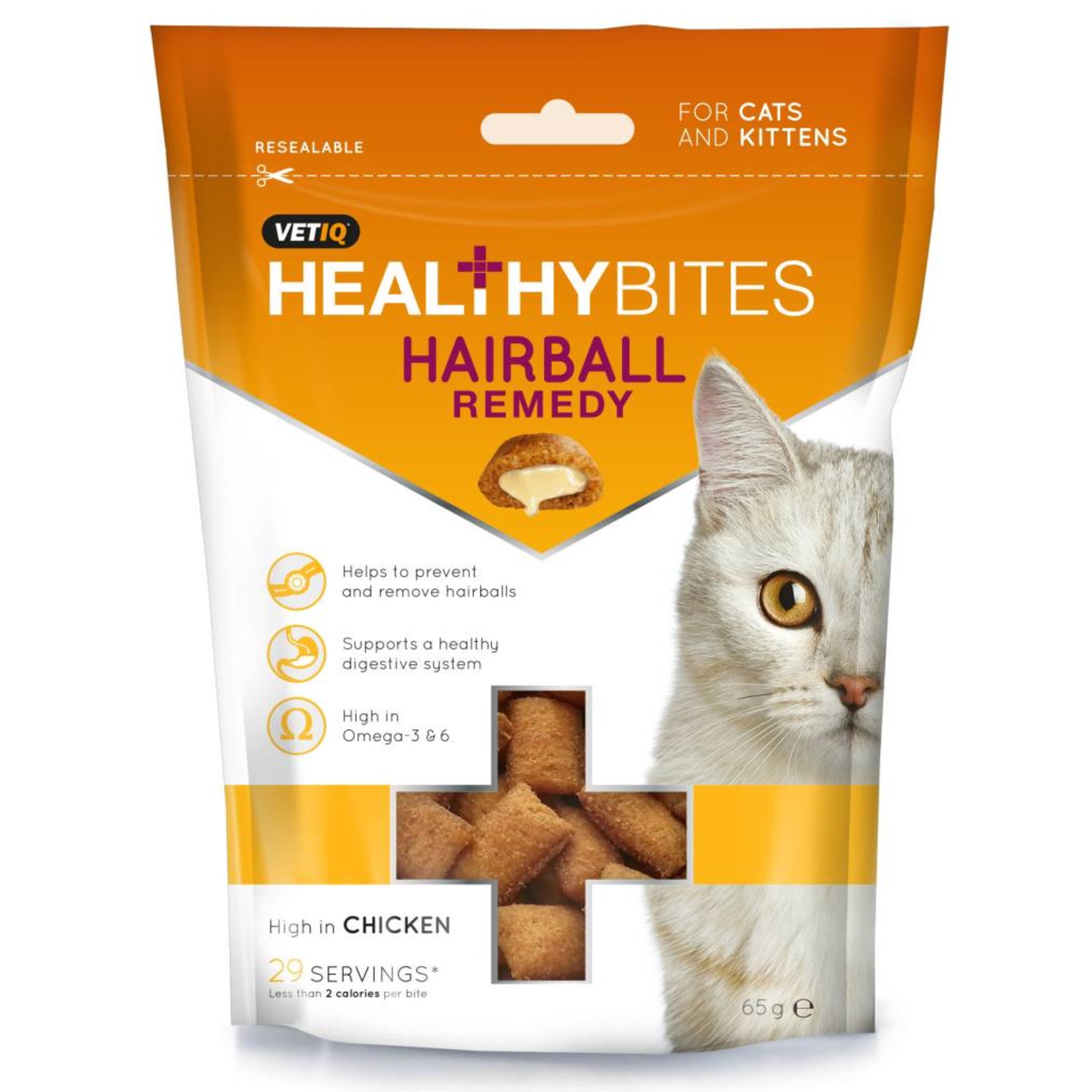 Mark & Chappell VetIQ VetIQ Healthy Bites Hairball Remedy For Cats and Kittens, 65g