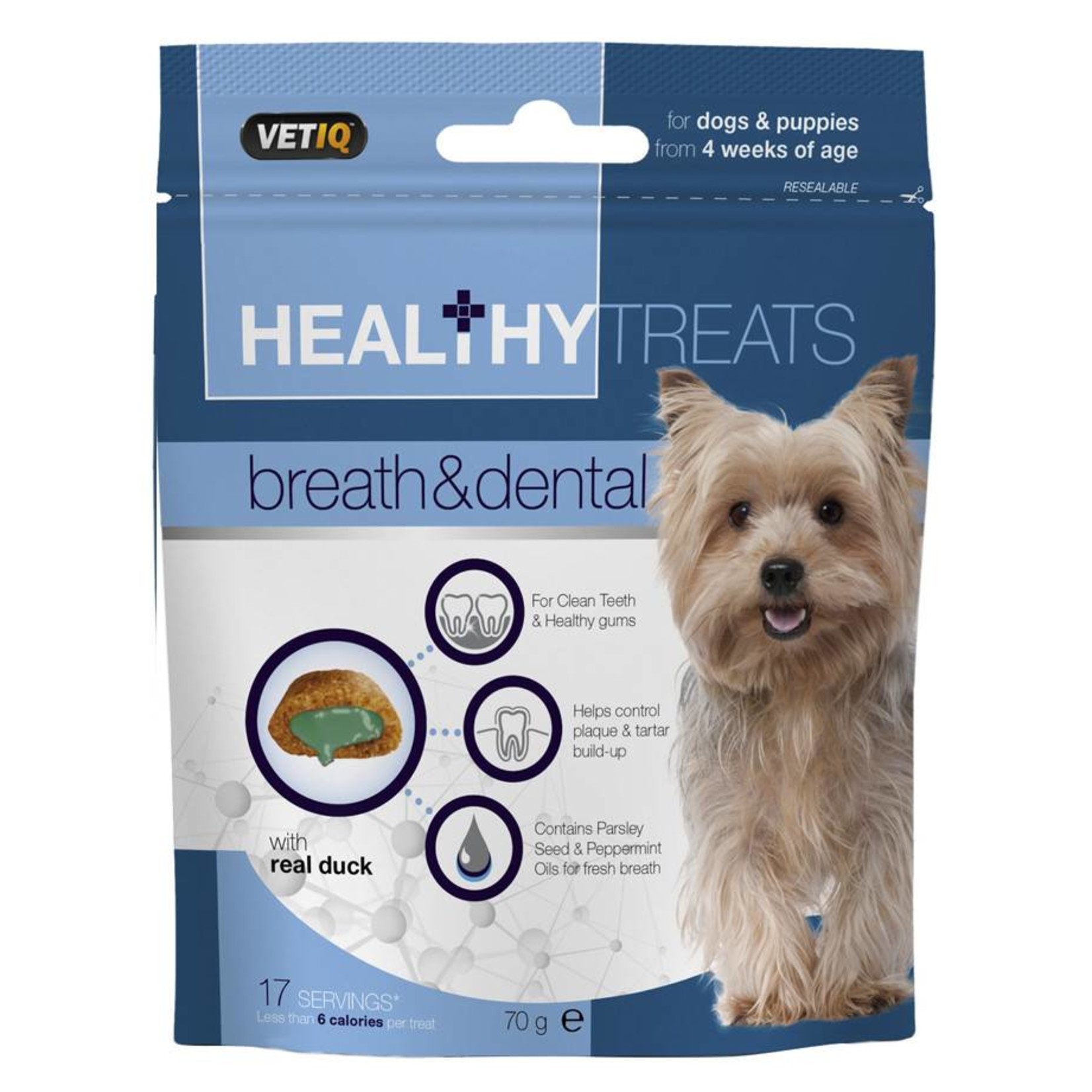 Mark & Chappell VetIQ VetIQ Healthy Treats Breath & Dental for Dogs & Puppies, 70g