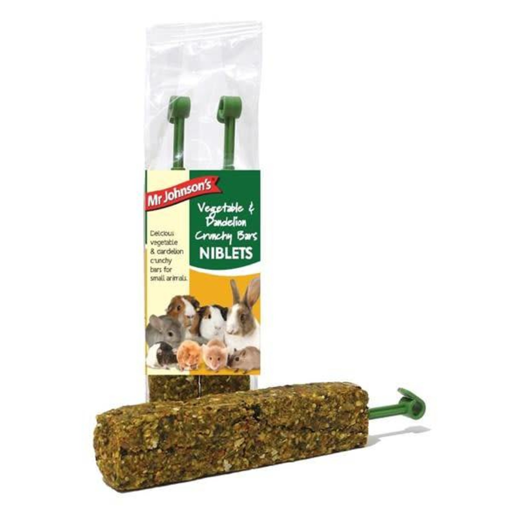 Mr Johnson's Vegetable & Dandelion Crunchy Bar Niblets Small Animal Treats, 2 Pack