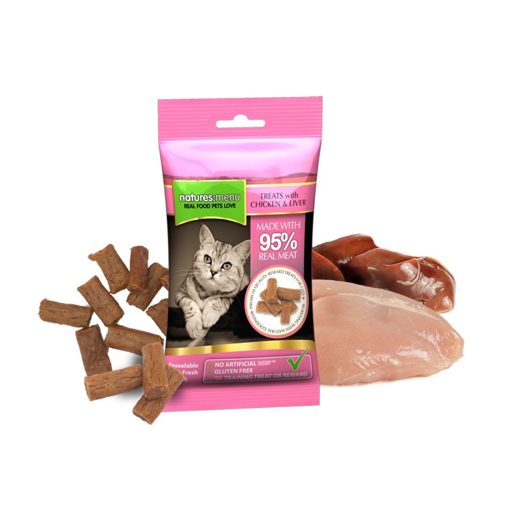 natures menu Mini Cat Treat Real Chicken & Liver, 60g