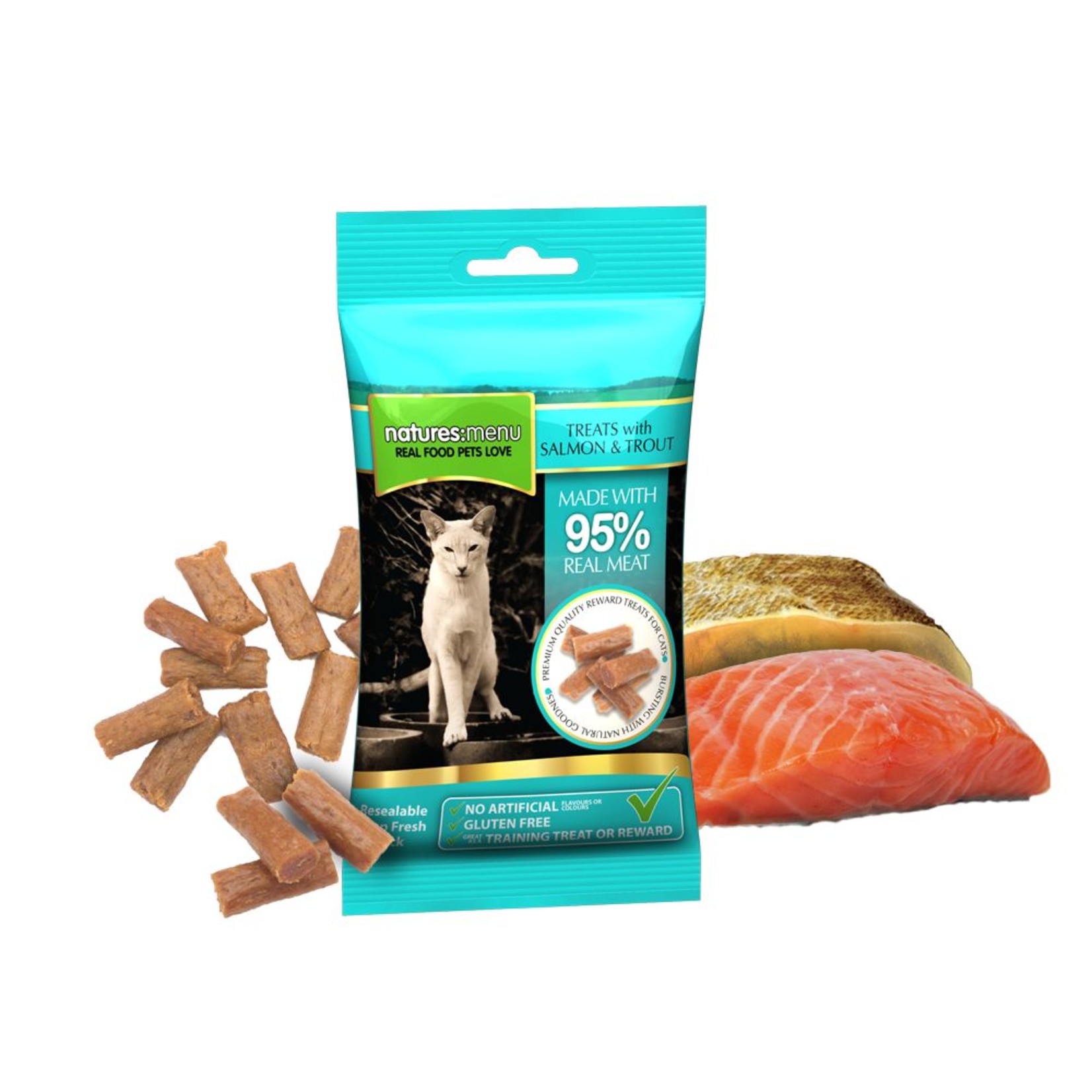 natures menu Mini Cat Treat Real Salmon & Trout, 60g