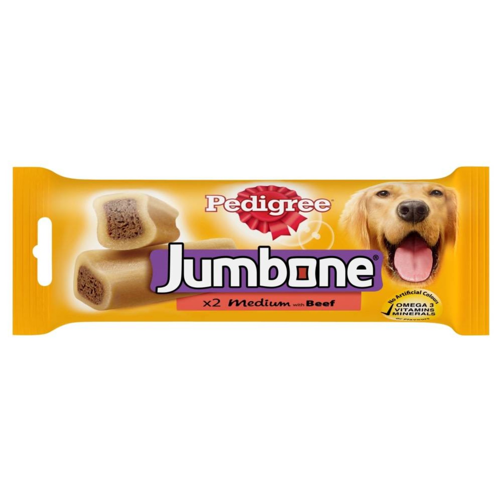 Pedigree Jumbone Medium Dog Treat with Beef & Poultry, 2 Chews, 180g