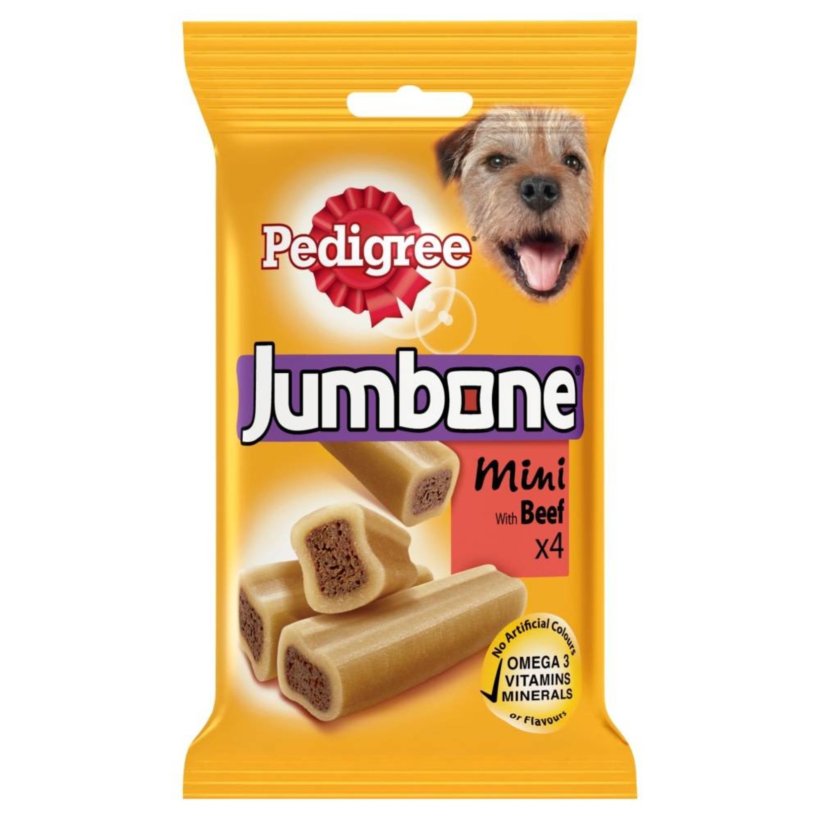 Pedigree Jumbone Small Dog Treats with Beef & Poultry, 4 Mini Chews, 160g