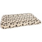 Pets & Leisure 'CLEARANCE' Superior Pet Bed Rectangular Fleece Cushion Pad, Paw Print Beige