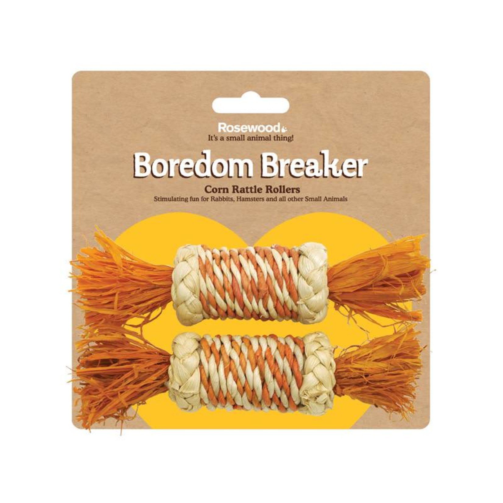 Rosewood Boredom Breaker Corn Rattle Rollers Small Animal Toy, 2 pack