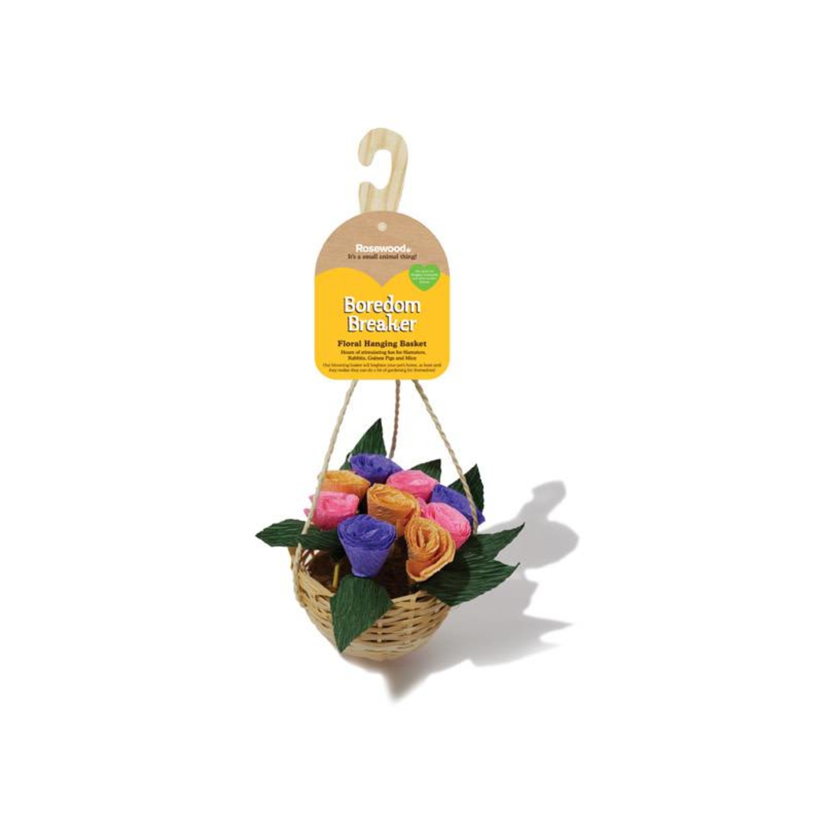 Rosewood Boredom Breaker Floral Hanging Basket Small Animal Treat Toy