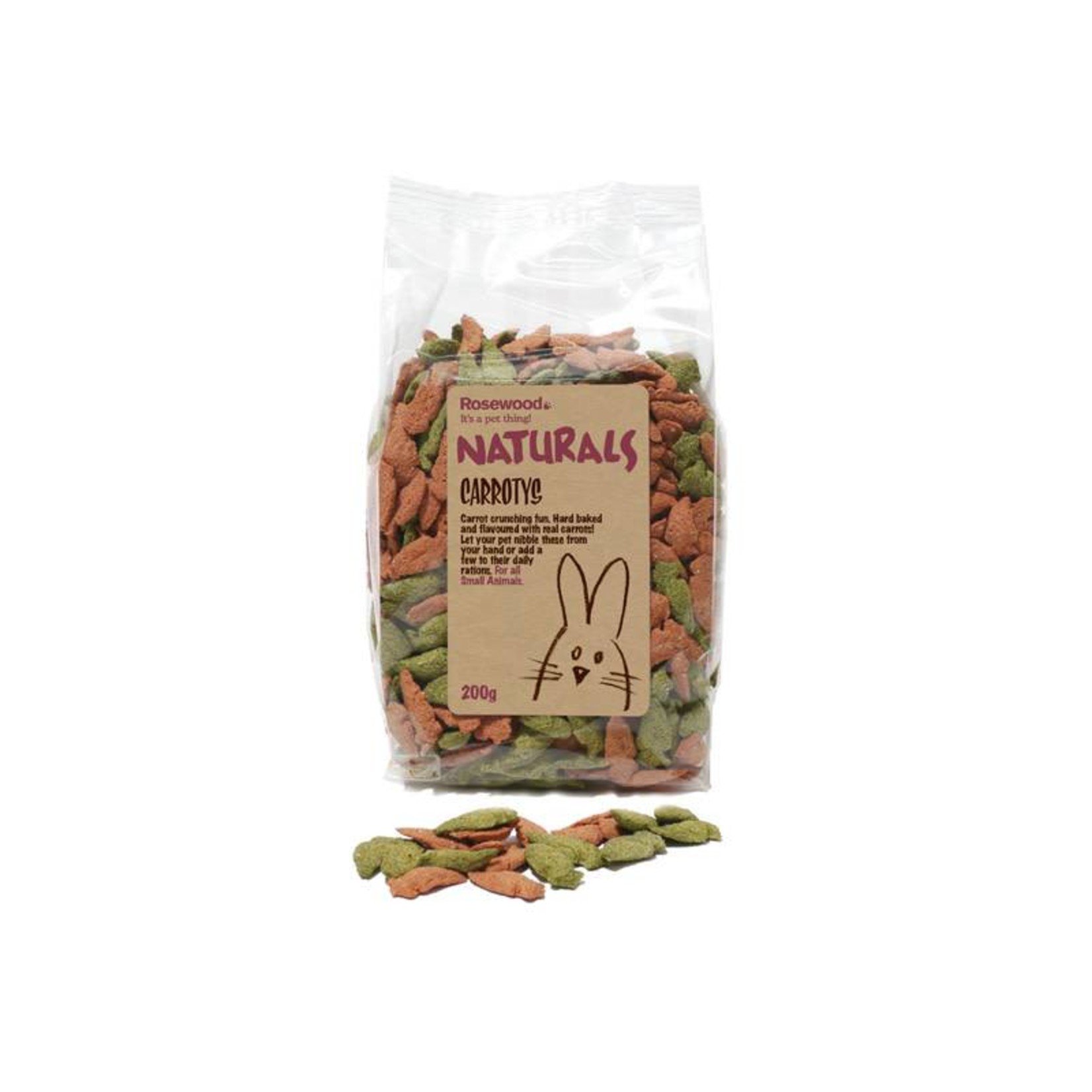 Rosewood Boredom Breaker Naturals Carrotys Small Animal Treat, 200g