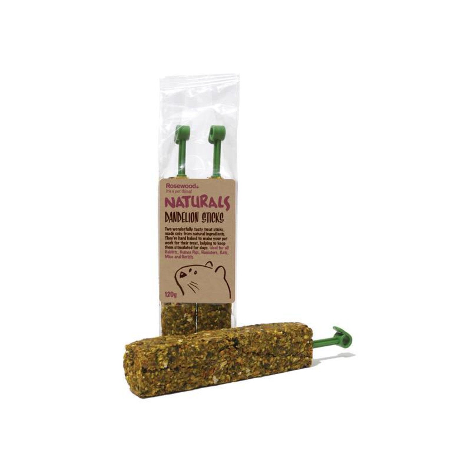 Rosewood Boredom Breaker Naturals Dandelion Sticks  Small Animal Treat, 120g