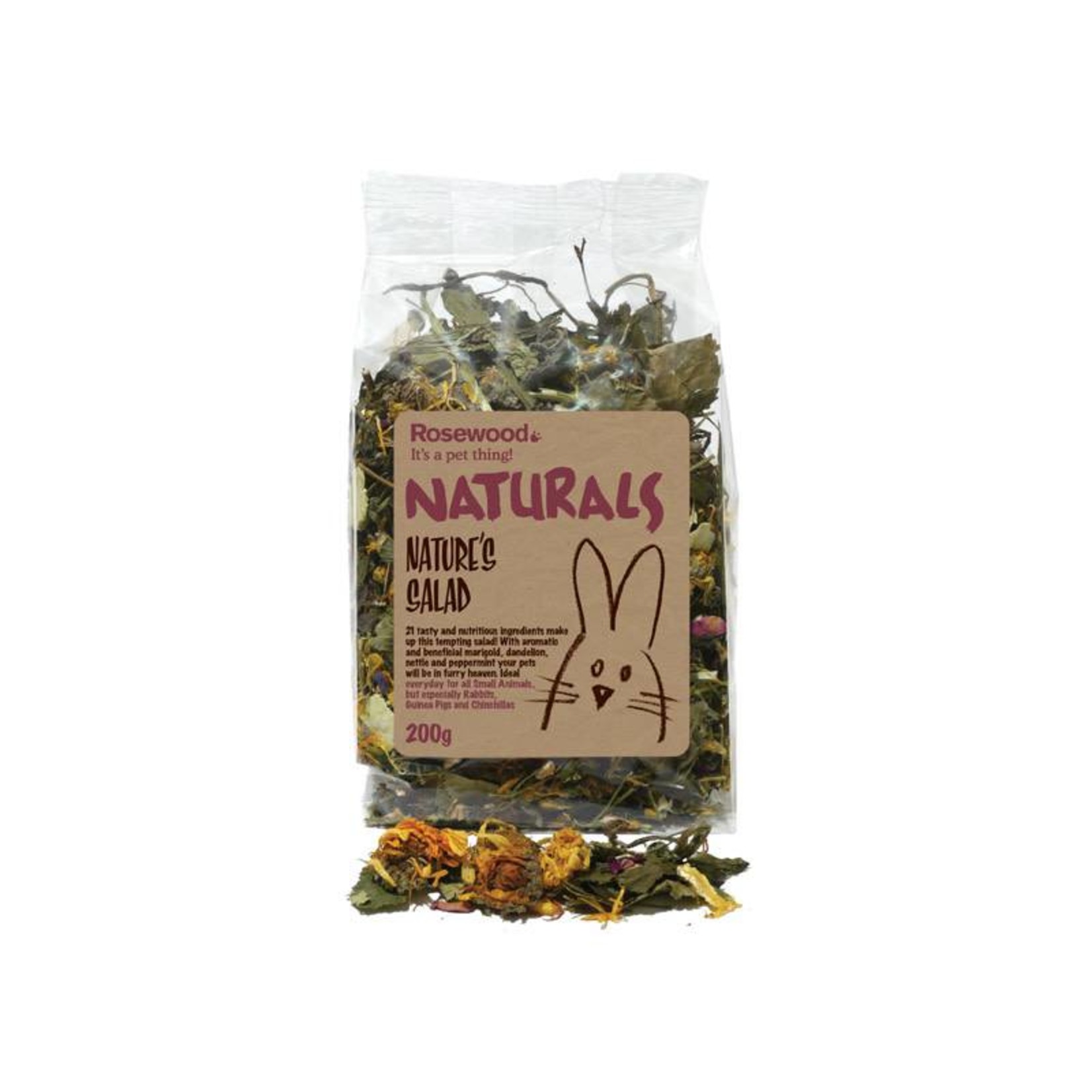 Rosewood Boredom Breaker Naturals Natures Salad Small Animal Treat, 200g