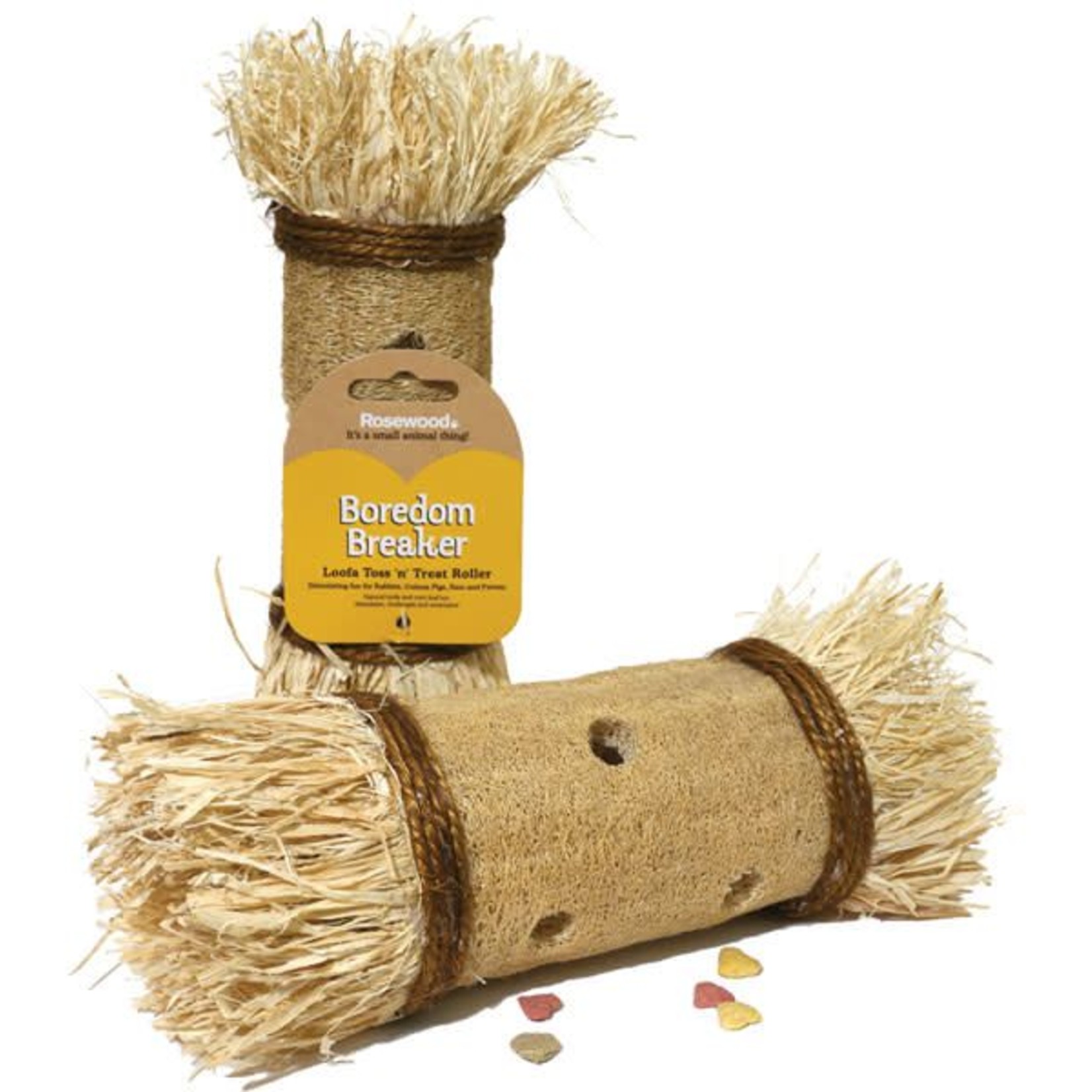 Rosewood Boredom Breakers Loofa Toss and Treat Roller Small Animal Chew Toy