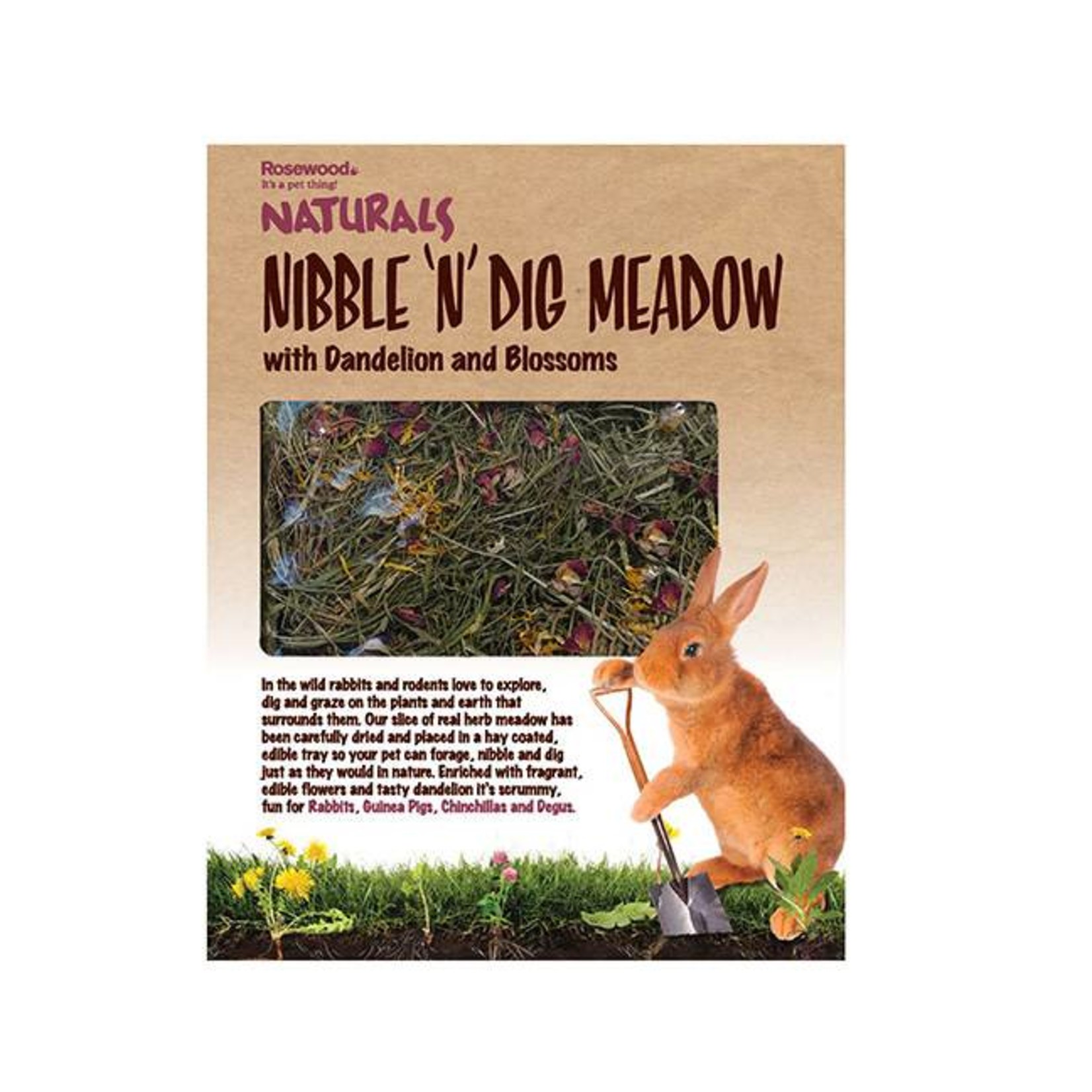 Rosewood Naturals Nibble & Dig Dandelion & Blossom Meadow Small Animal Treat