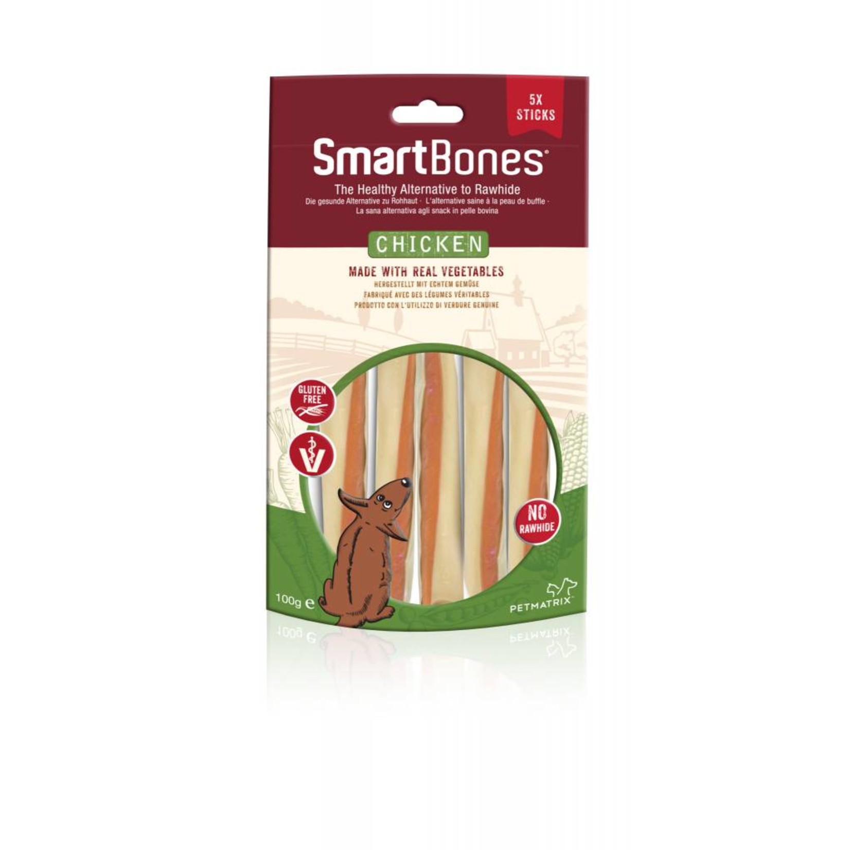 SmartBones Rawhide Alternative Chicken Sticks Dog Treats, Mini, 5 pack