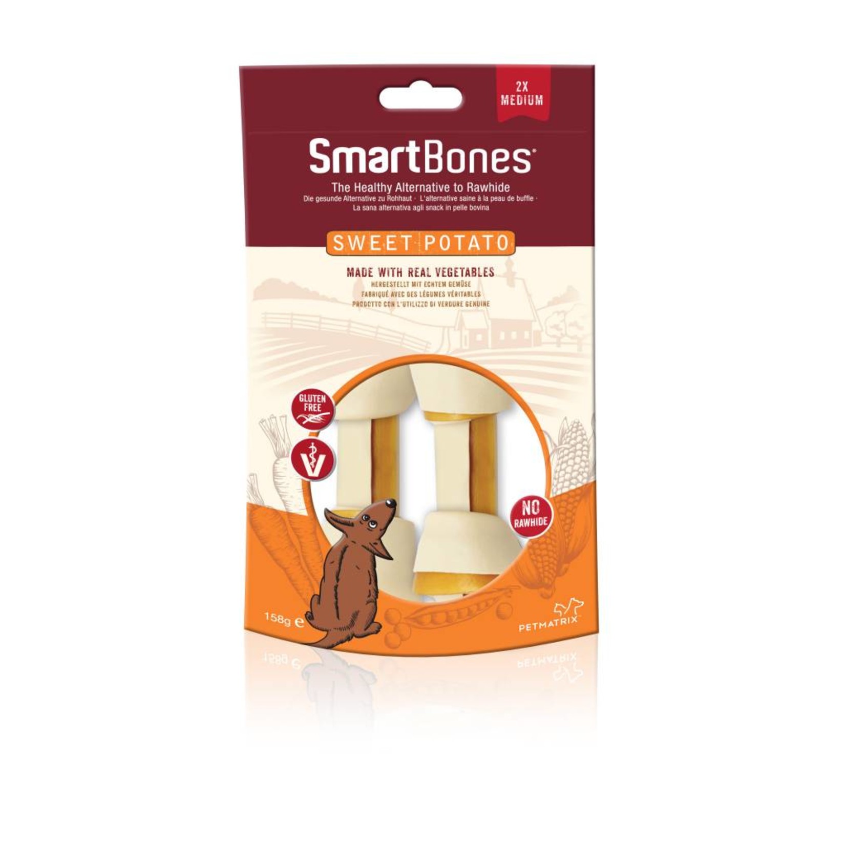 SmartBones Sweet Potato Bones Dog Treats, Medium, 2 pack