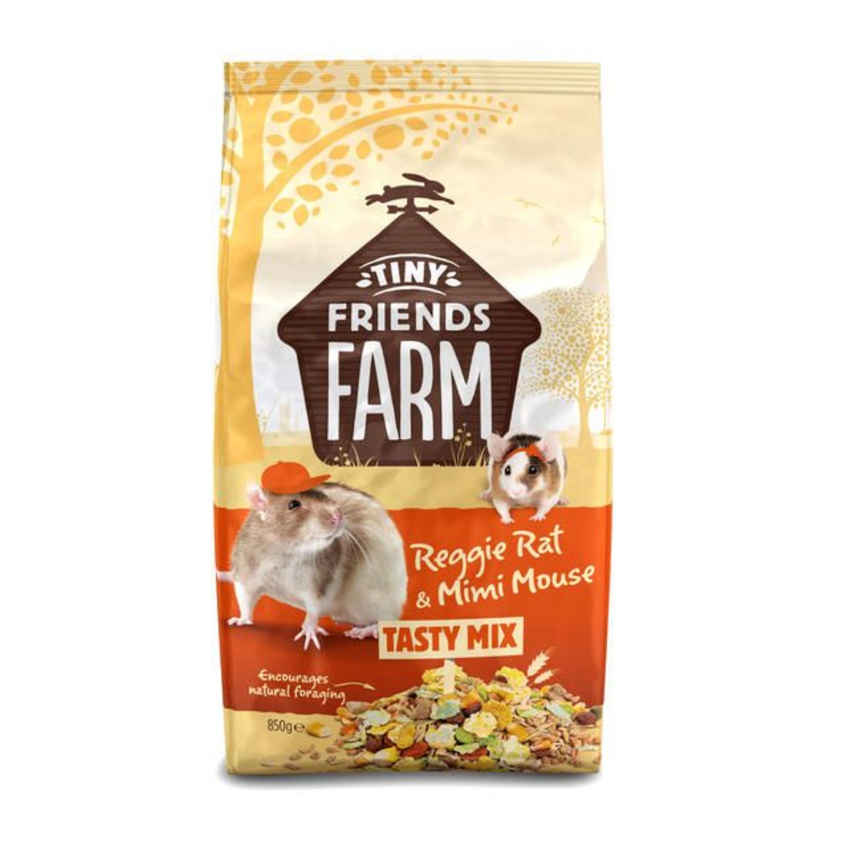 Supreme Tiny Friends Farm Reggie Rat & Mimi Mouse Tasty Mix Food, 850g