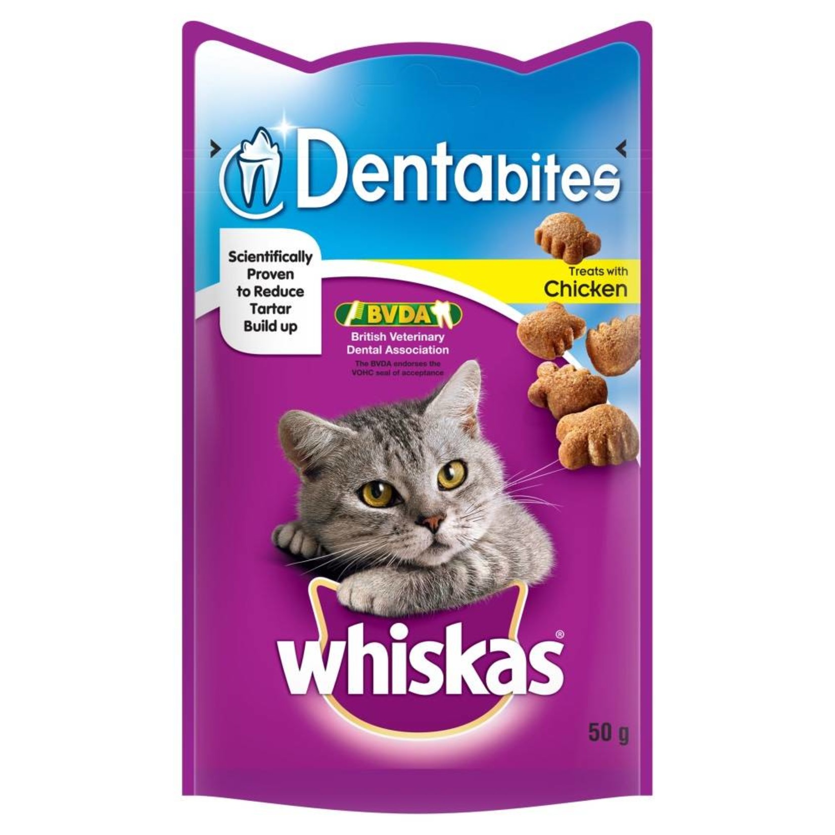 Whiskas Dentabites Chicken Cat Treats, 50g