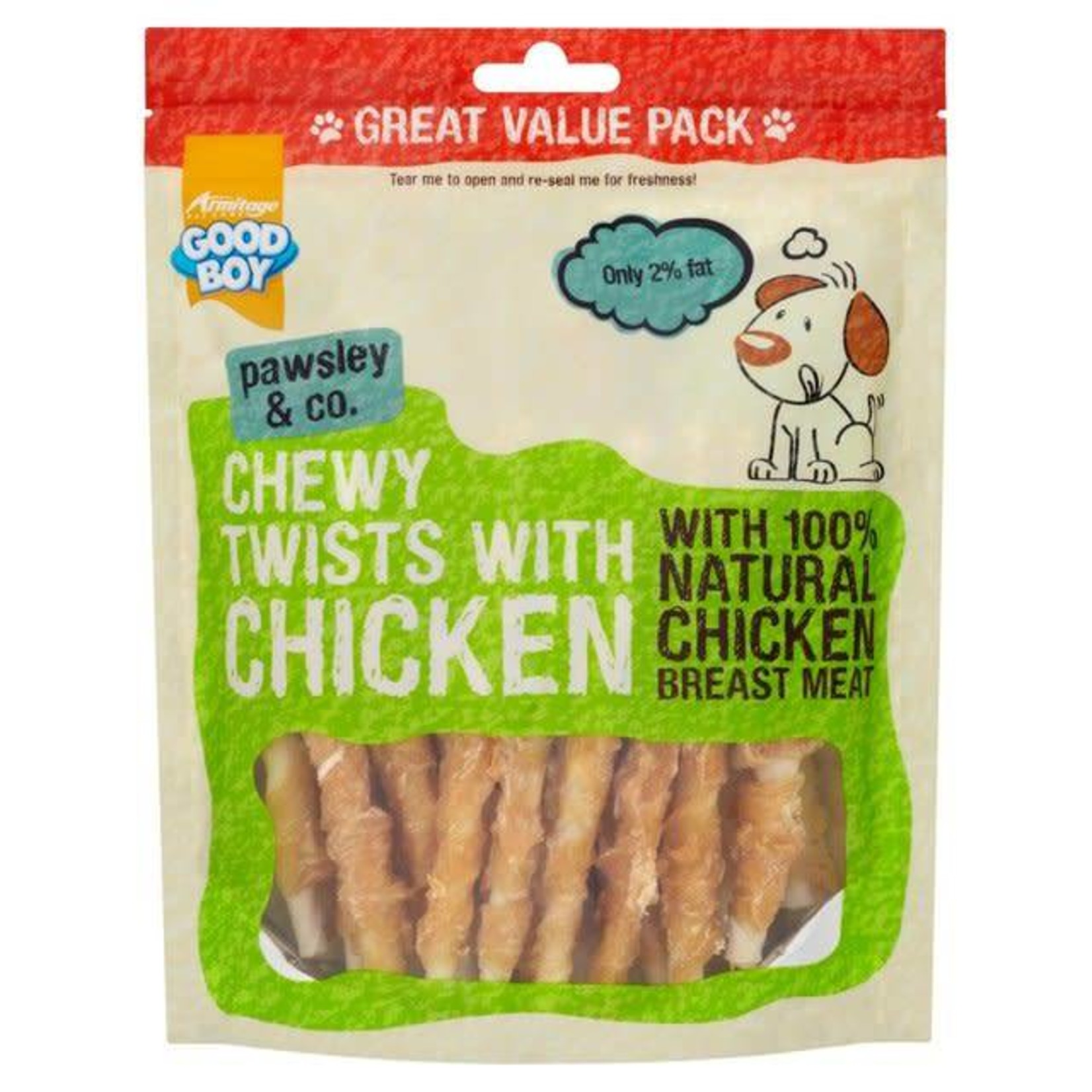 Good Boy Pawsley & Co Chewy Twists with Chicken Dog Treats, 320g
