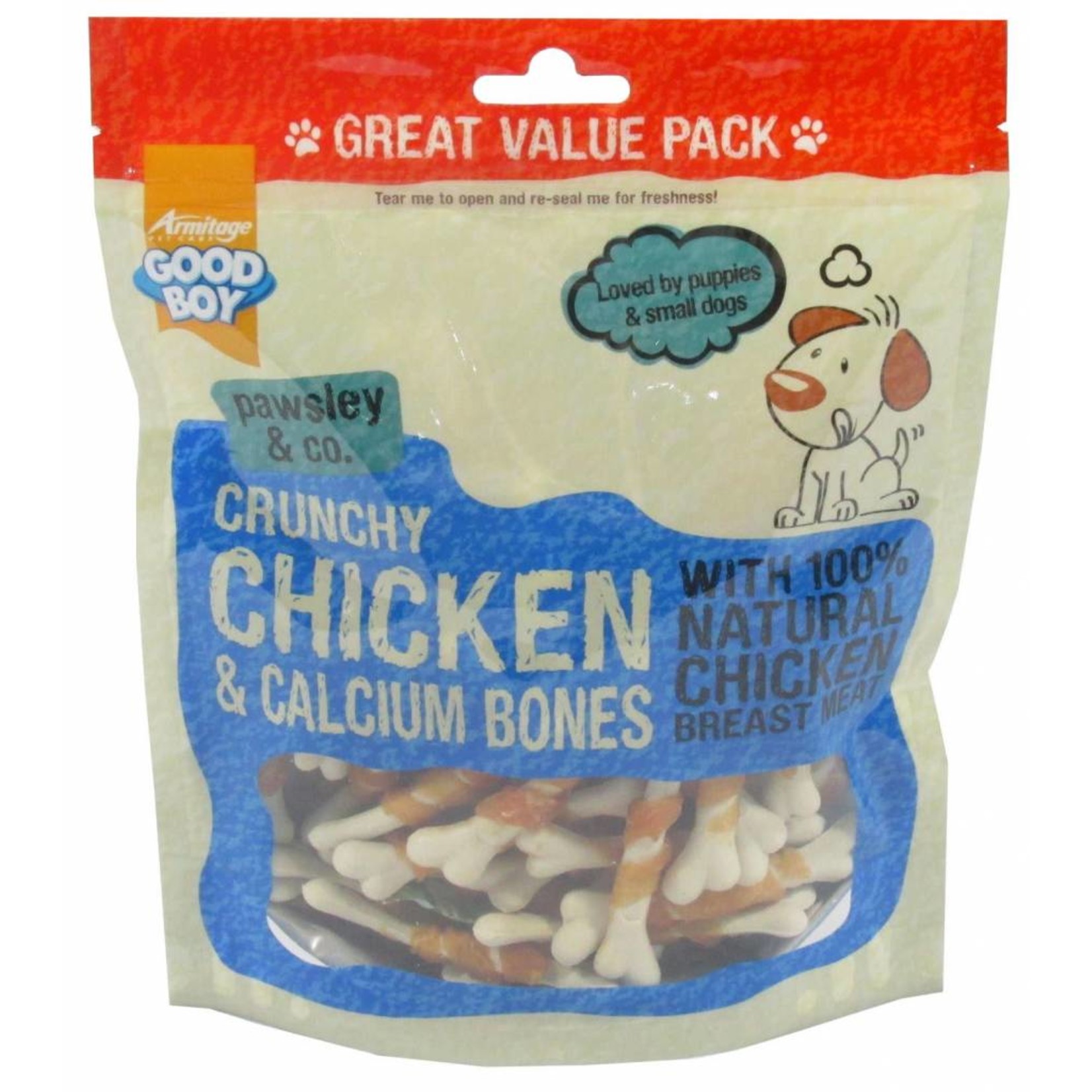 Good Boy Pawsley & Co Crunchy Chicken & Calcium Bones Dog Treats, 350g